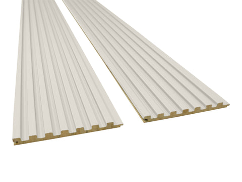 Off-White Slat Wood Panels for Walls