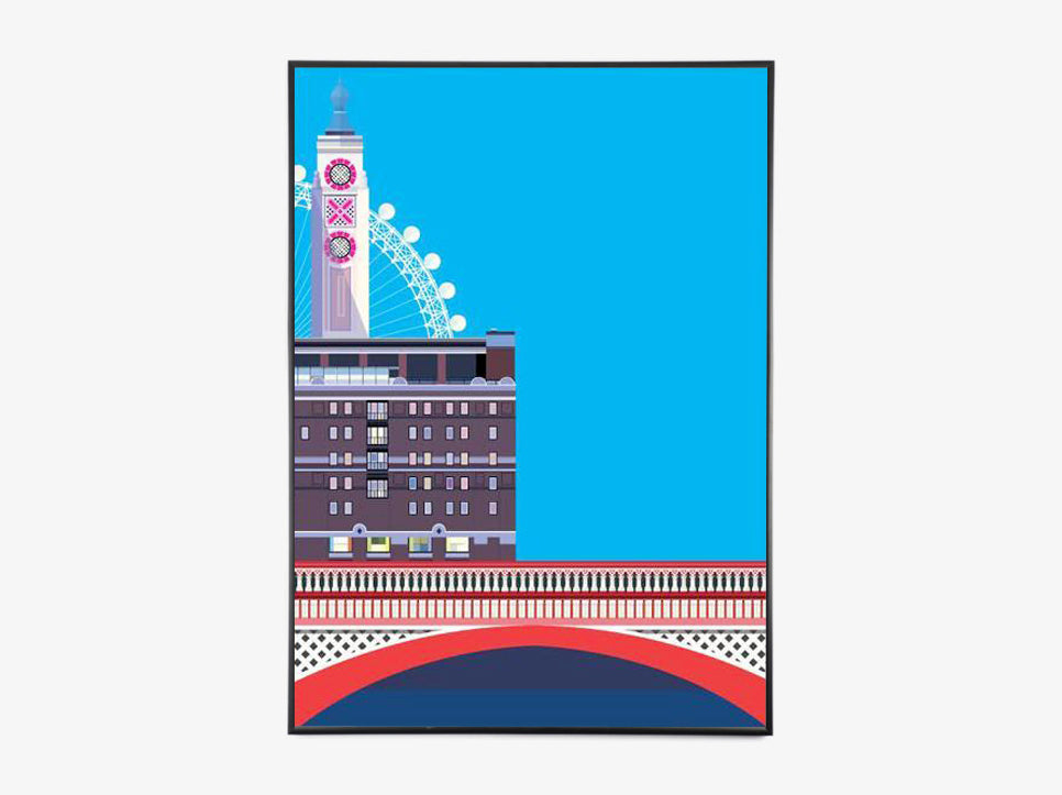 Blackfriars Bridge And The Oxo Tower Str 50x70 Plakat Fra Sivellink