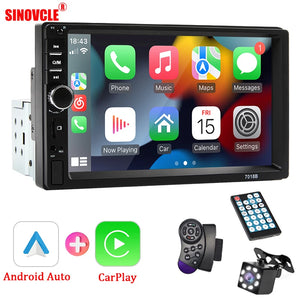 Car Radio 1 Din 7“ Carplay Android Auto Universal Multimedia Autoradio - Shopping While Drunk