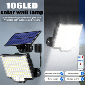 106 LED Super Bright Motion Sensor Solar Lights Outdoor IP65 - Shopping While Drunk