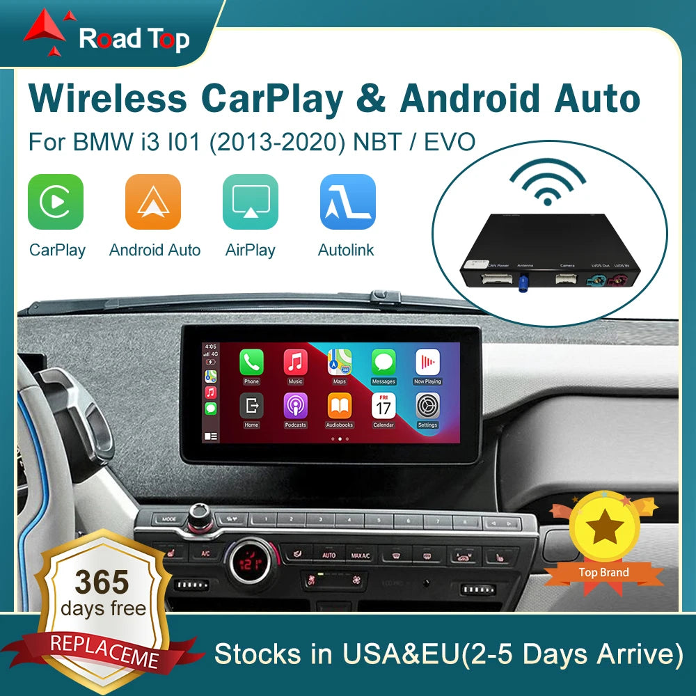 Wireless CarPlay for BMW i3 I01 NBT,EVO System 2013-2020, with Android