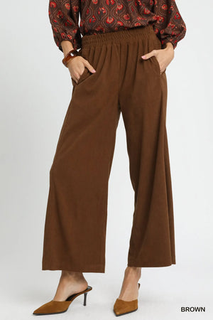 Umgee Wide-Leg Corduroy Pants - Savannah James & Co