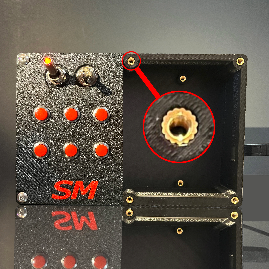 SM-Racing Products BB01-Button Box, VESA Mount, Heat Set Insets