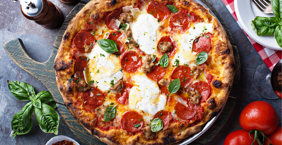 Margarita created with the perfect pizza dough