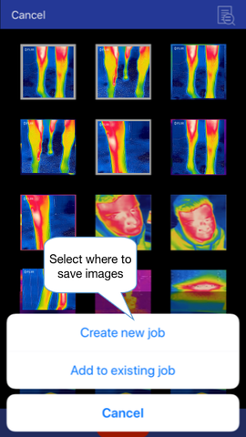 Thermafy user guide, how to select where to save photo