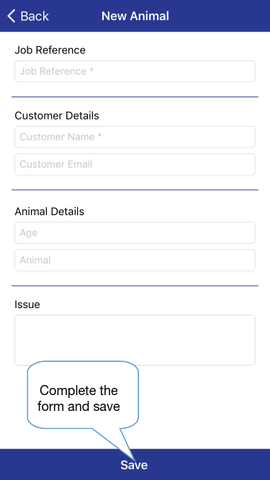 Thermafy user guide, how to save completed form