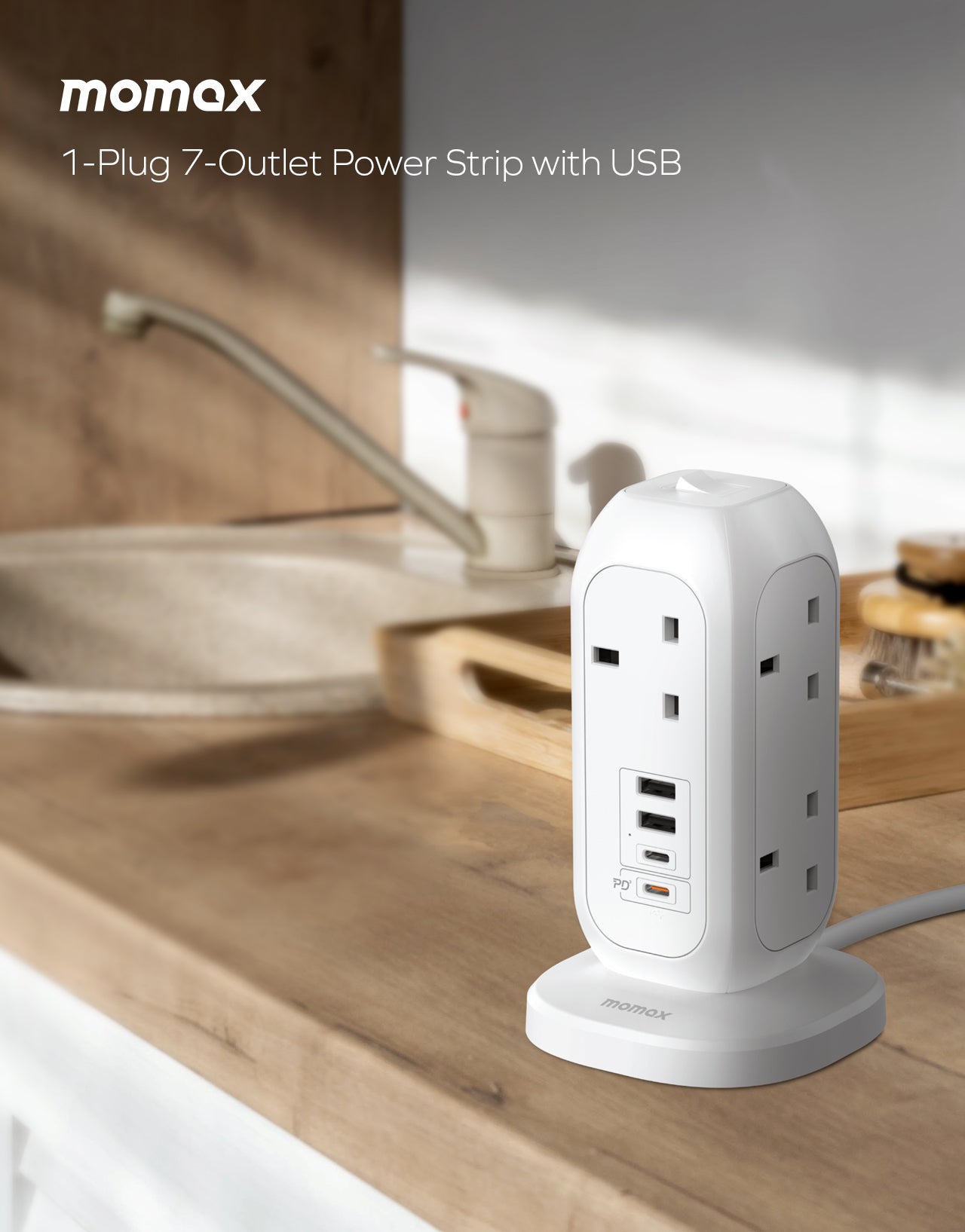 ONEPLUG 7-Outlet Power Strip With USB