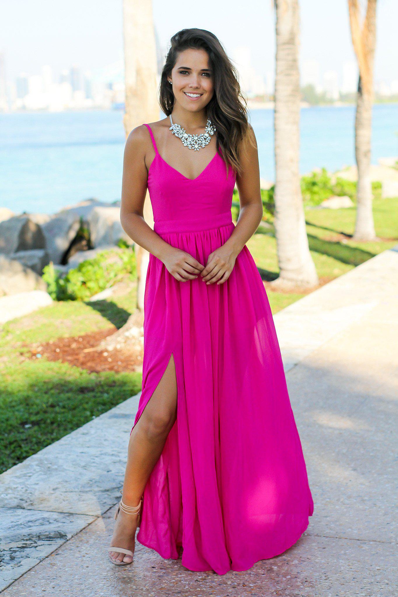 fuchsia maxi skirt