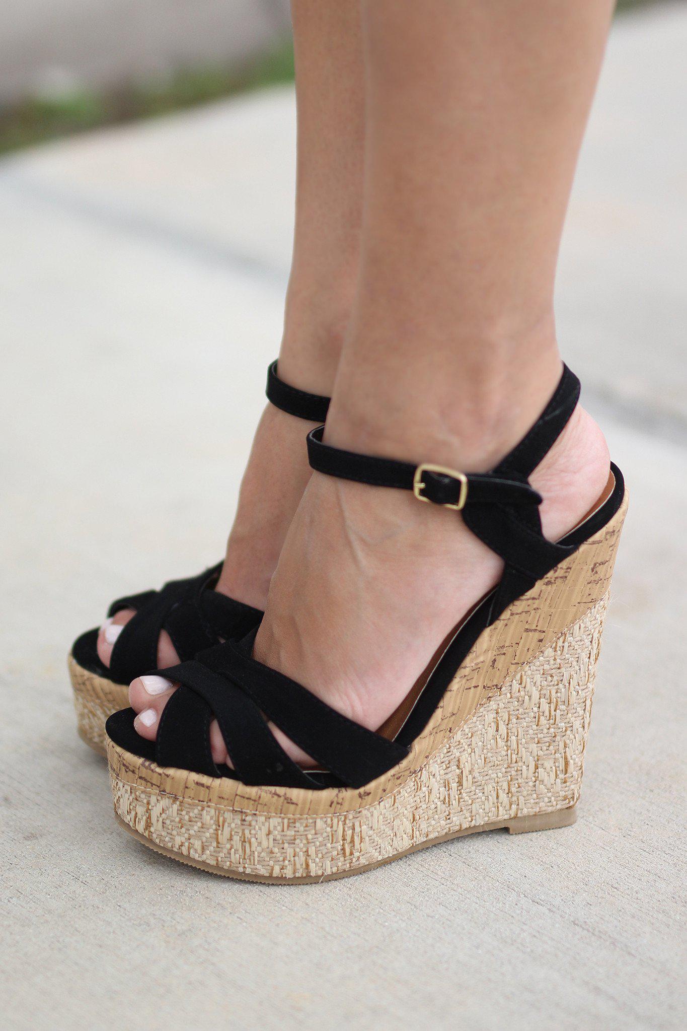 Black Wedges  Black Shoes  Strappy Wedges  Saved by the 