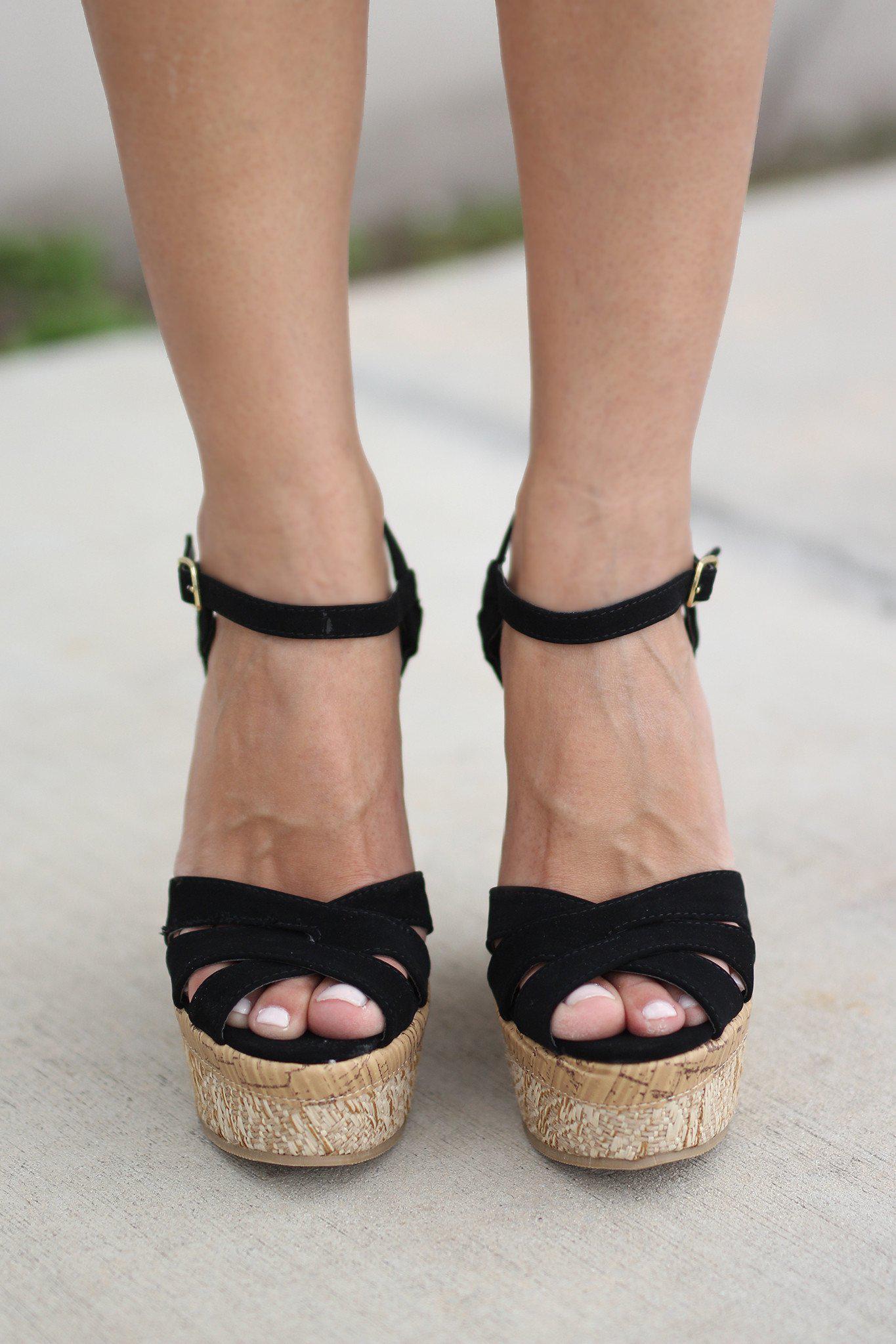 Black Wedges | Black Shoes | Strappy Wedges – Saved by the Dress