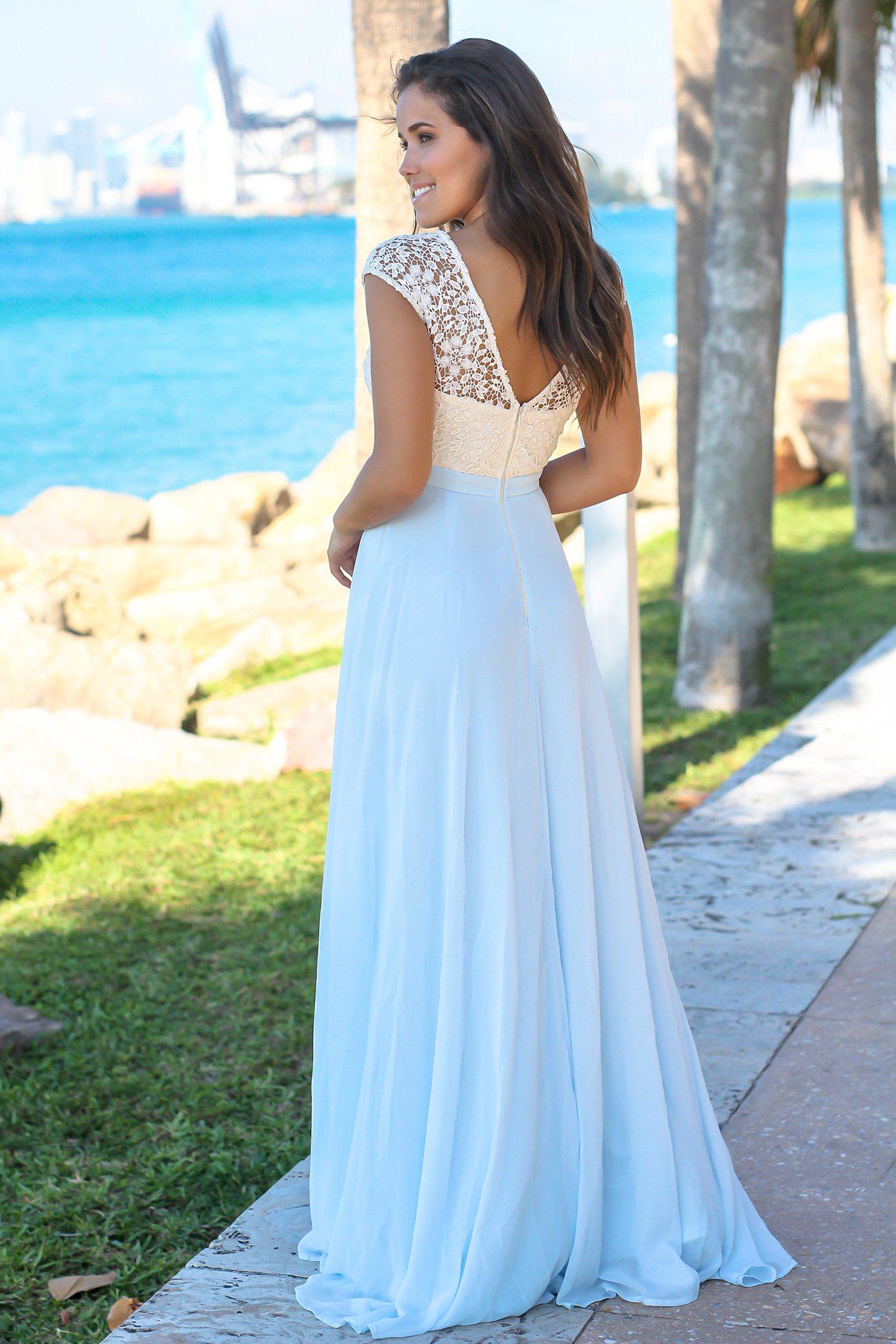 light blue long dress