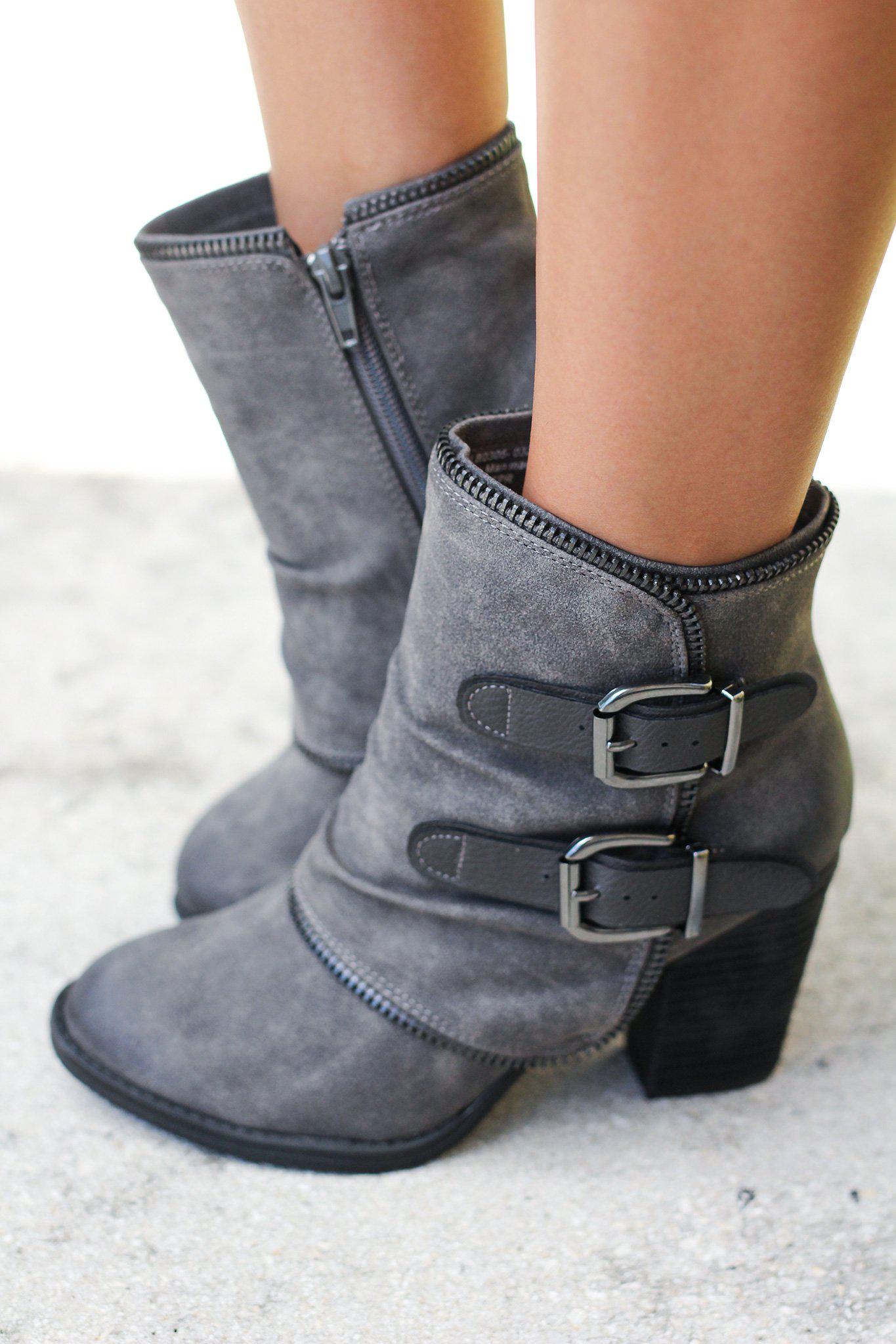 Vaca Gray Booties | Online Boutiques – Saved by the Dress