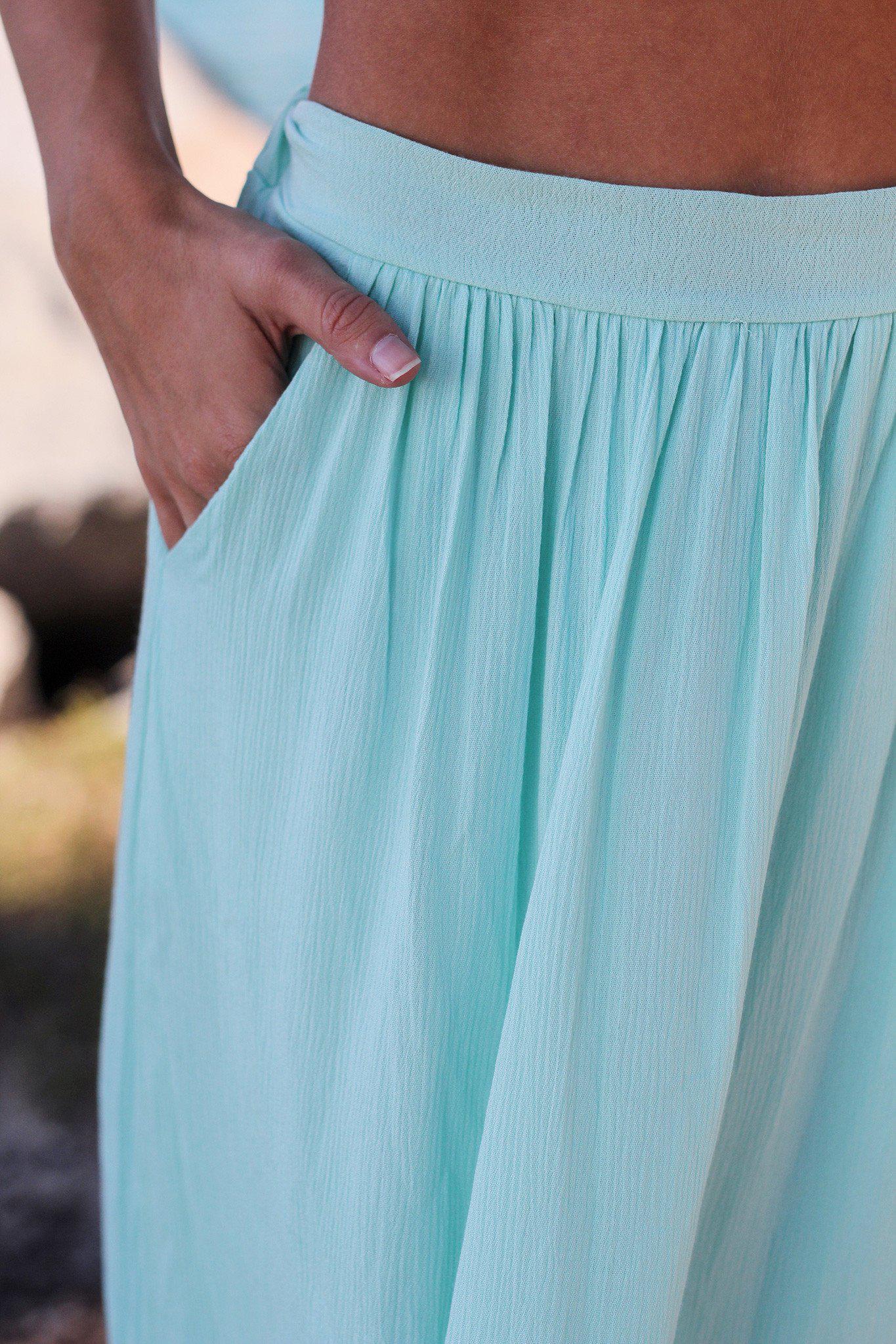 Mint Maxi Skirt With Pockets Skirts Saved By The Dress 3105