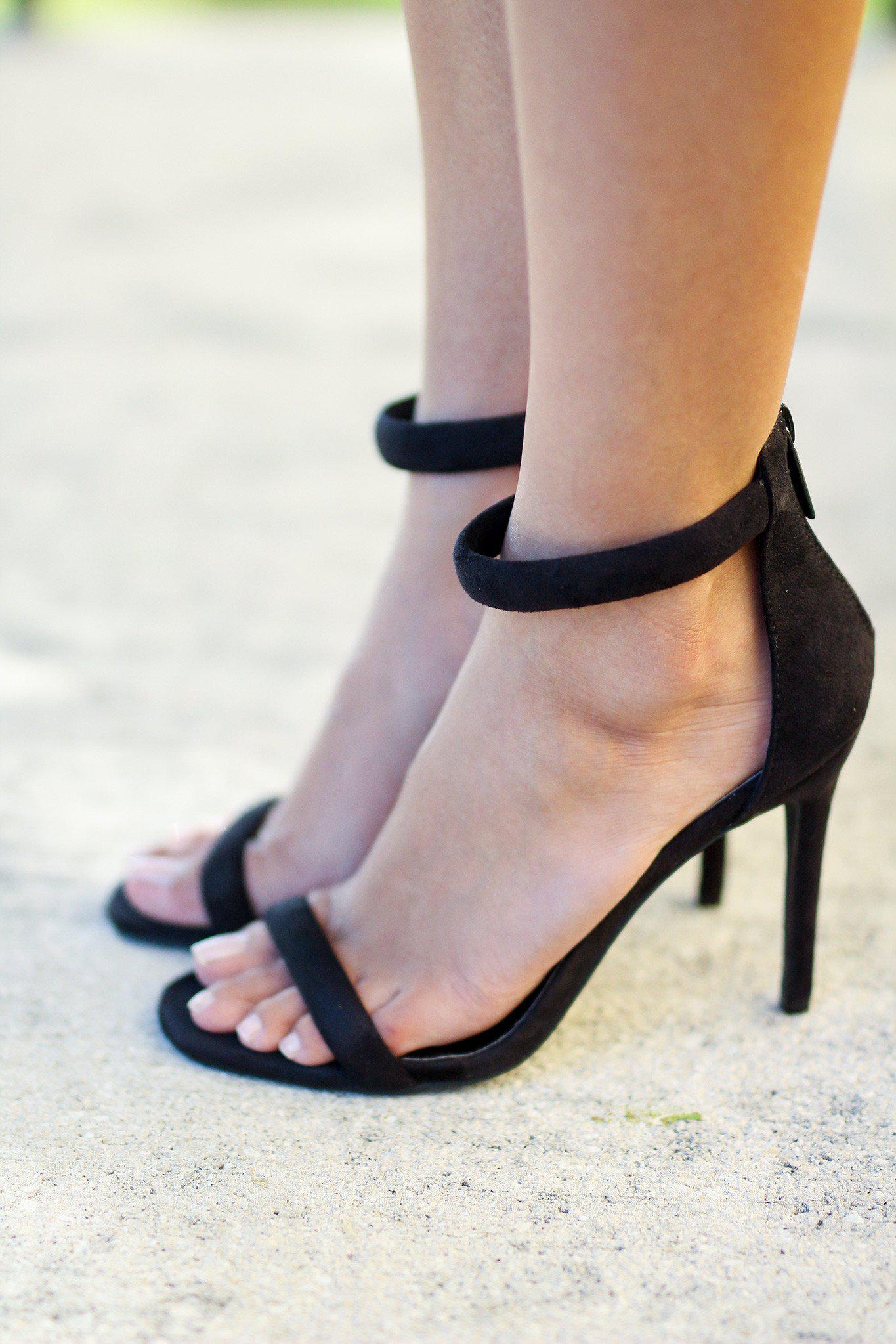 Black Strap Heels with Zipper | Black Heels | Online Boutiques – Saved ...