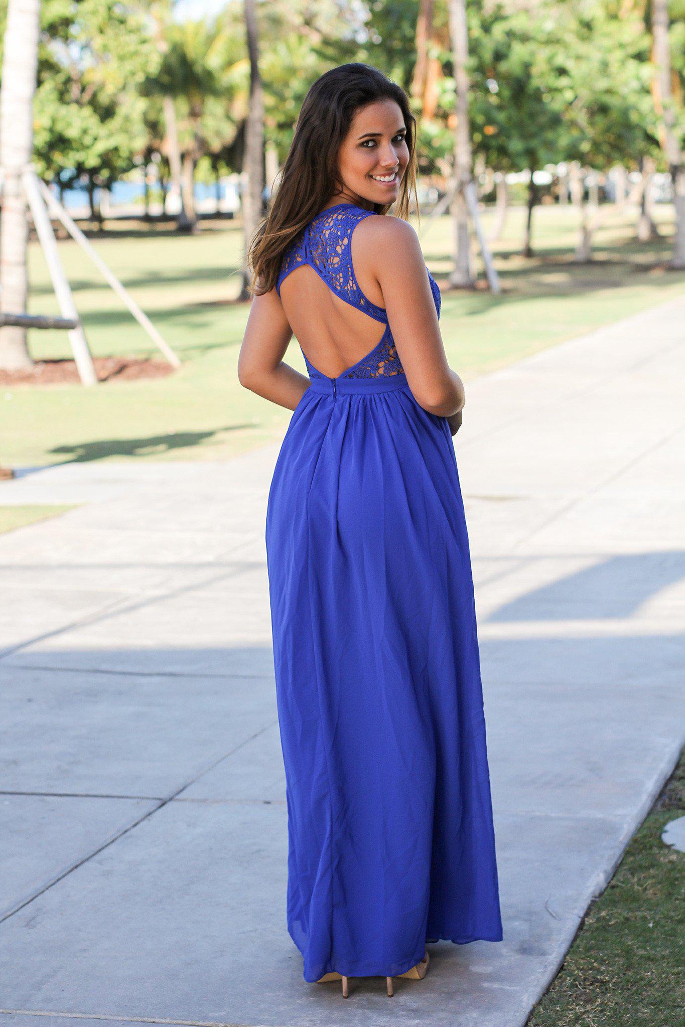 Royal Blue Lace Maxi Dress | Maxi Dresses – Saved by the Dress