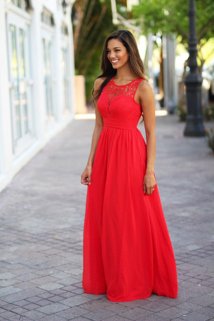 Coral Crochet Dress | Coral Dress | Bridesmaid Dress – Saved by the Dress