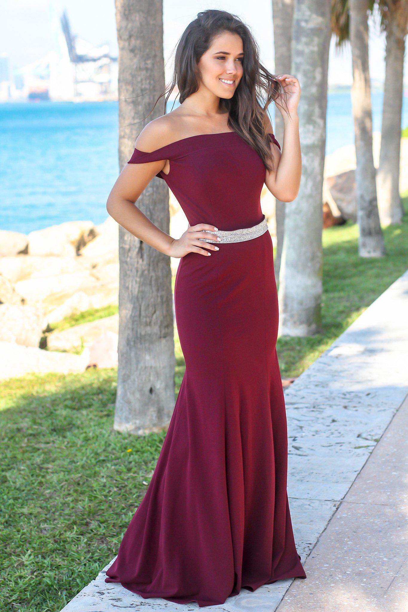 saved by the dress burgundy dress