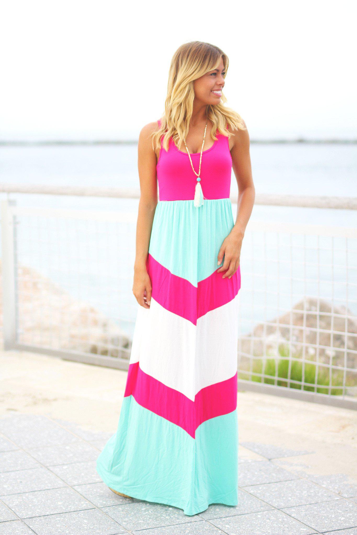 pink and mint dress