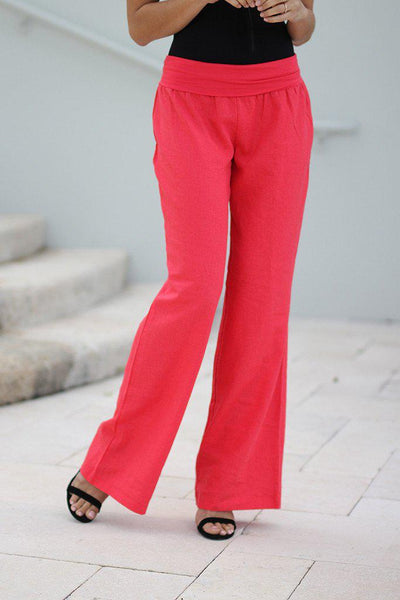 Coral Linen Pants | Coral Pants | Cute Pants – Saved by the Dress