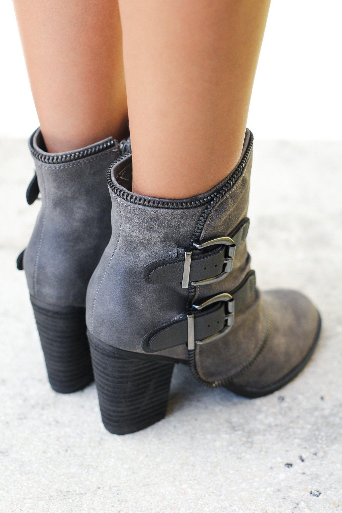 Vaca Gray Booties | Online Boutiques – Saved by the Dress