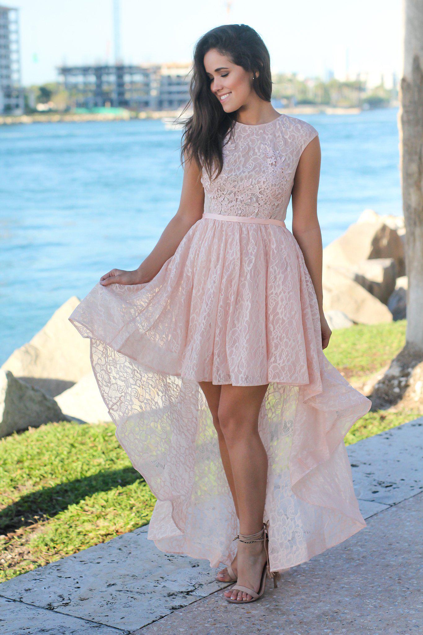 Нежно Розовое Платье С Кружевом