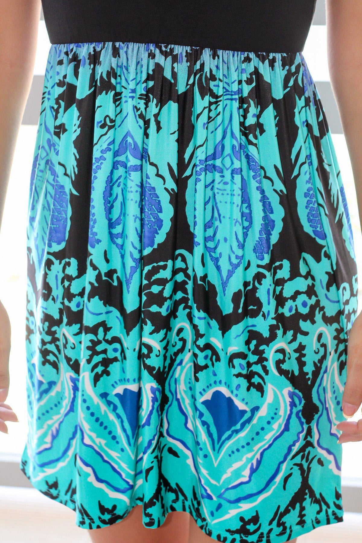 Aqua Printed Short Dress | Short Dresses – Saved by the Dress