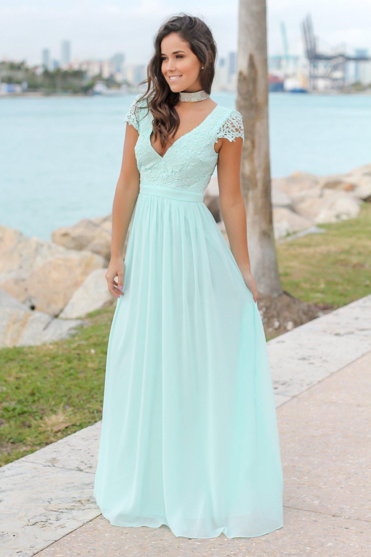 Mint Crochet Top Maxi Dress with Open Back | Maxi Dresses – Saved by ...