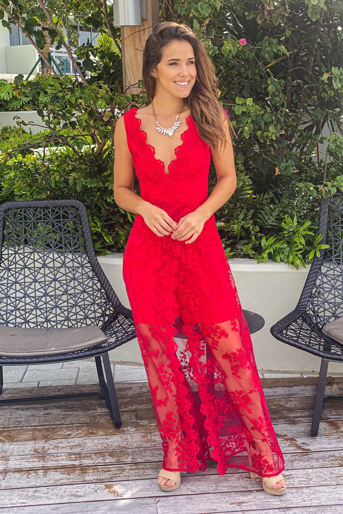 Red Embroidered Maxi Dress | Maxi Dresses – Saved by the Dress