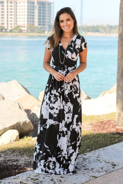 Black and White Floral Maxi Dress | Maxi Dresses – Saved by the Dress