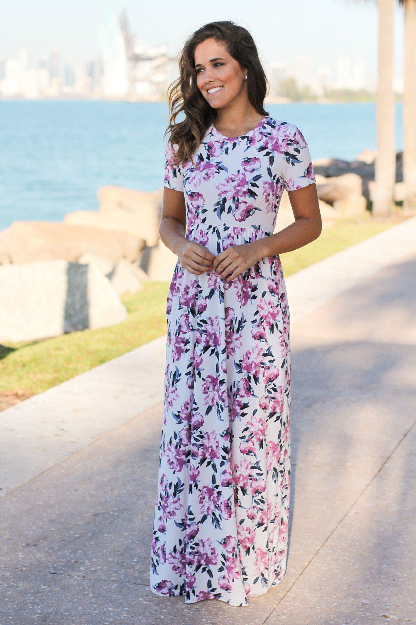 purple floral maxi