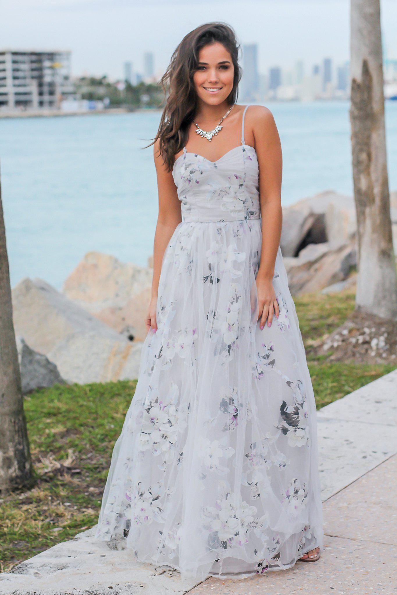 gray maxi dress for wedding