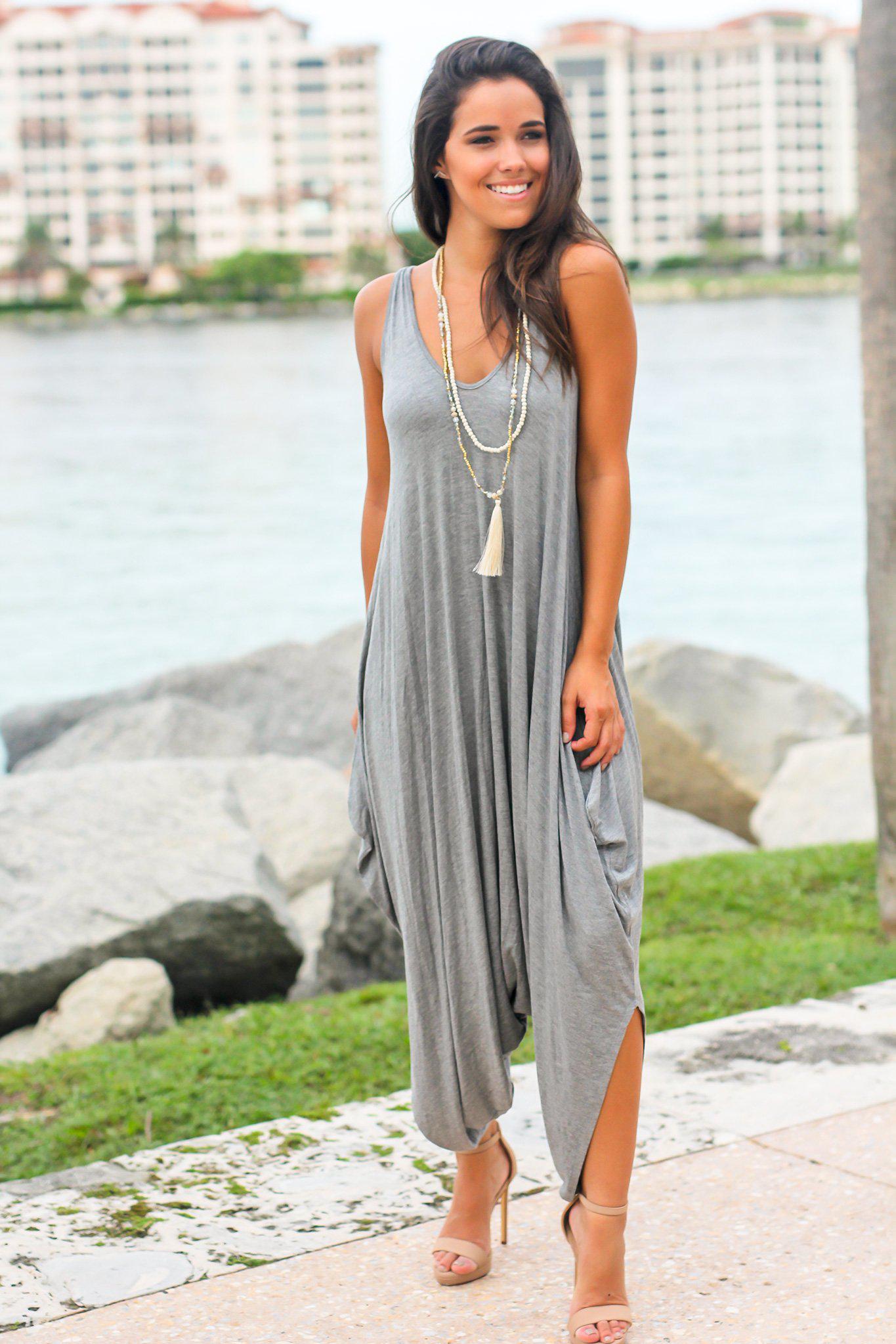 Heather Gray Jumpsuit | Jumpsuits – Saved by the Dress
