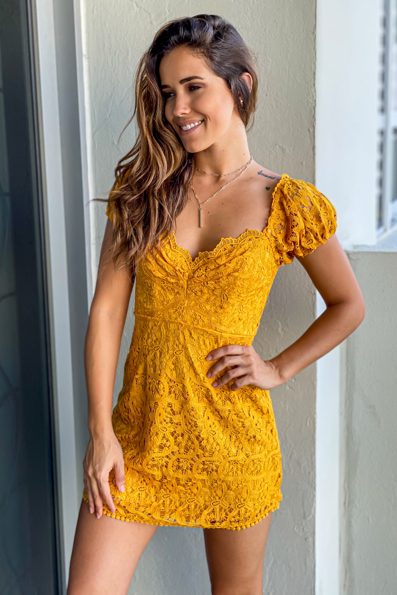 marigold cocktail dress