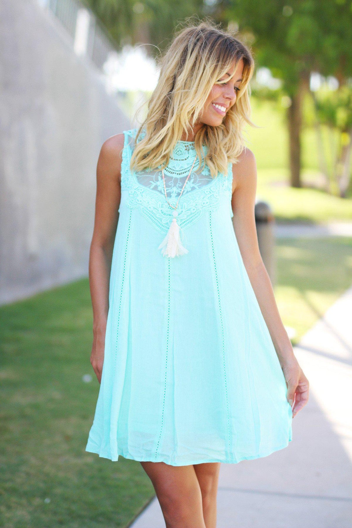 Mint Lace Short Dress | Short Dresses – Saved by the Dress
