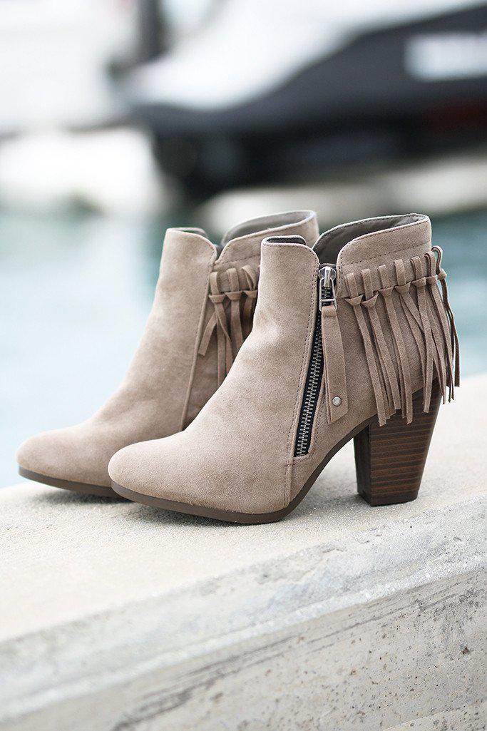 Beige Fringe Booties | Perfect Boots – Saved by the Dress