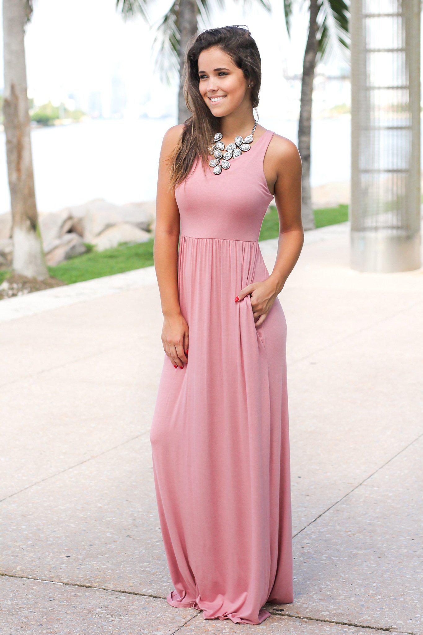 mauve maxi dress casual