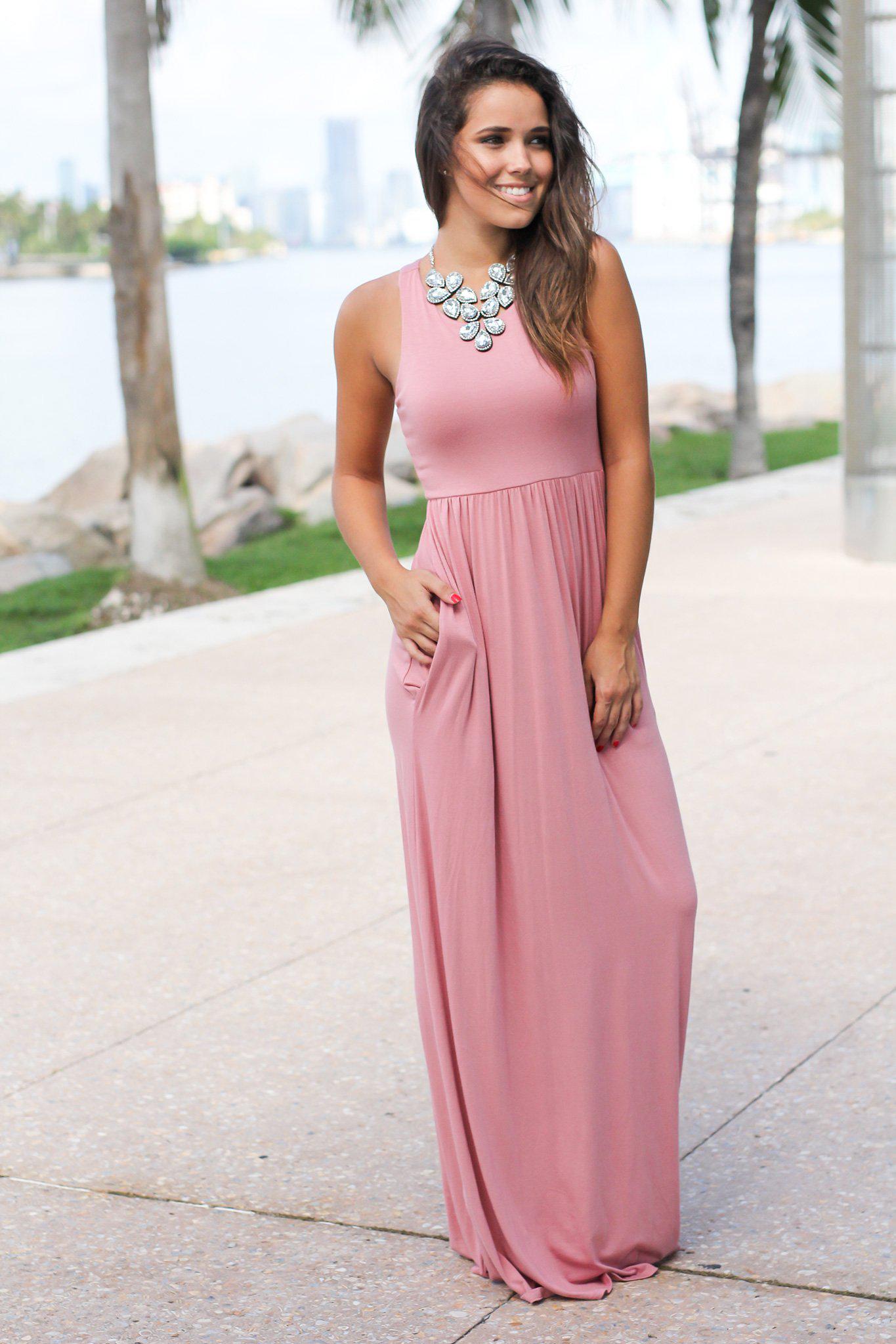 mauve maxi dress casual