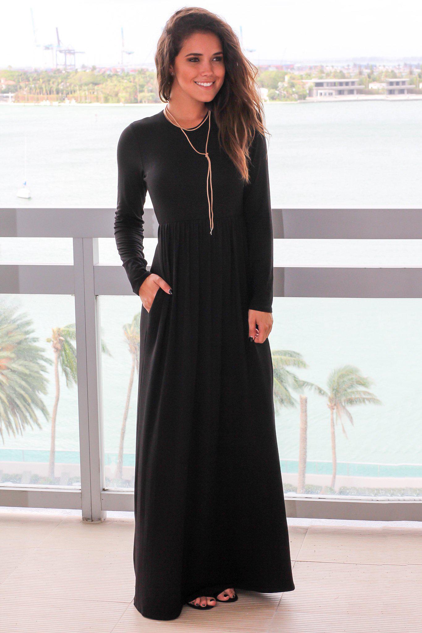 black maxi dress long