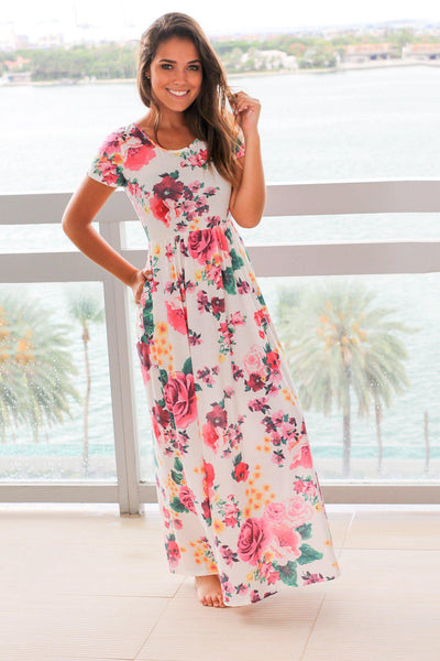 White Floral Maxi Dress | Maxi Dresses – Saved by the Dress