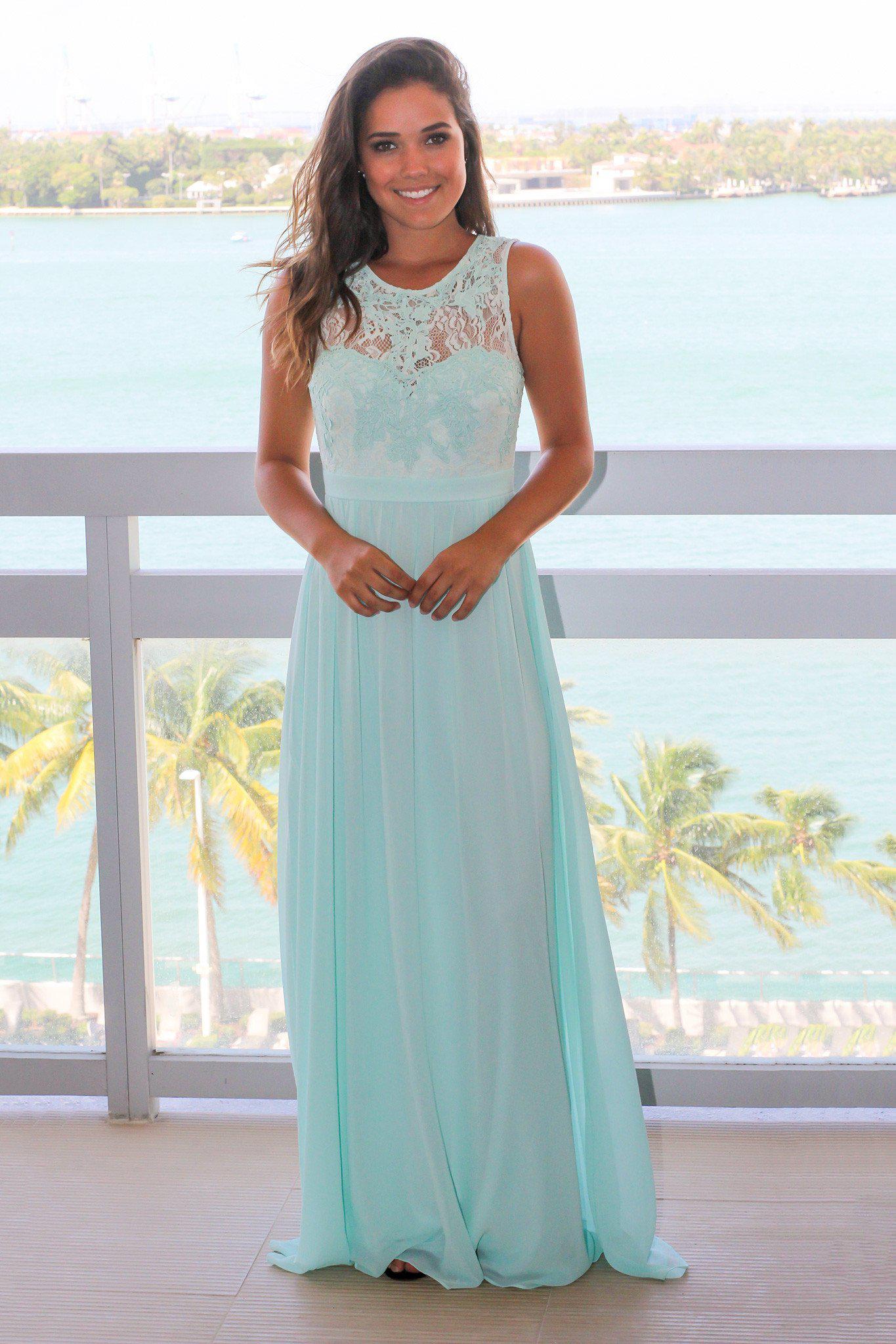 mint blue maxi dress