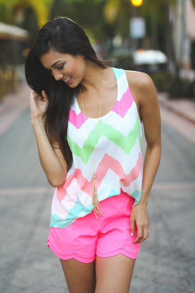 Multi Color Chevron Tank Top | Multi Color Tank Top – Saved by the Dress