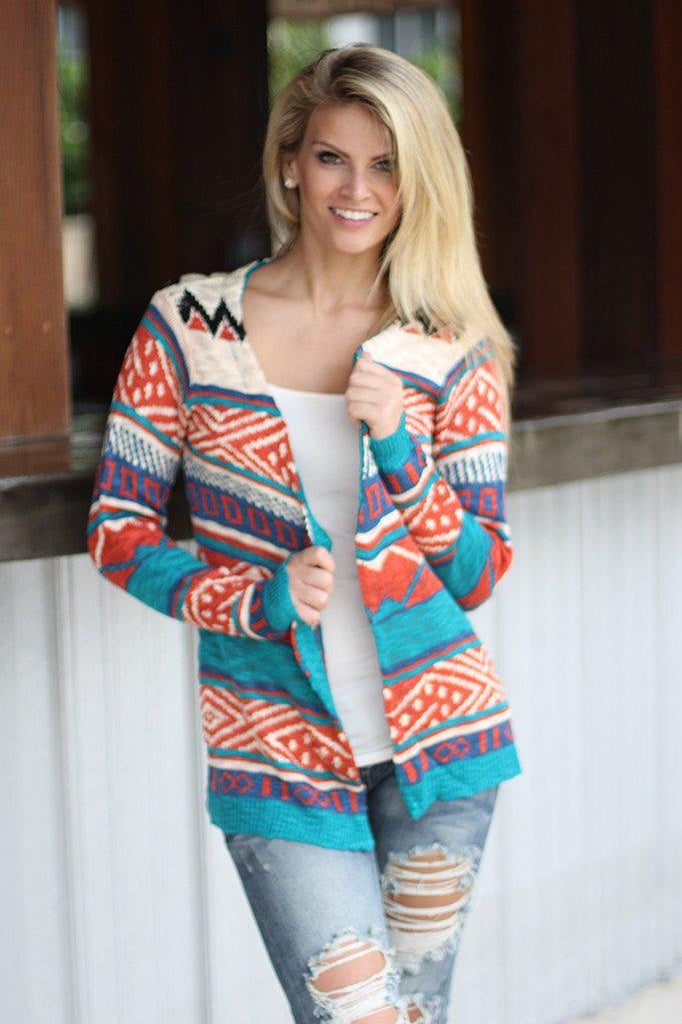 Multi Color Tribal Cardigan – Saved by the Dress