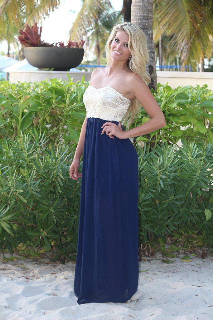 Navy Maxi Dress with Sequin Top – Saved by the Dress