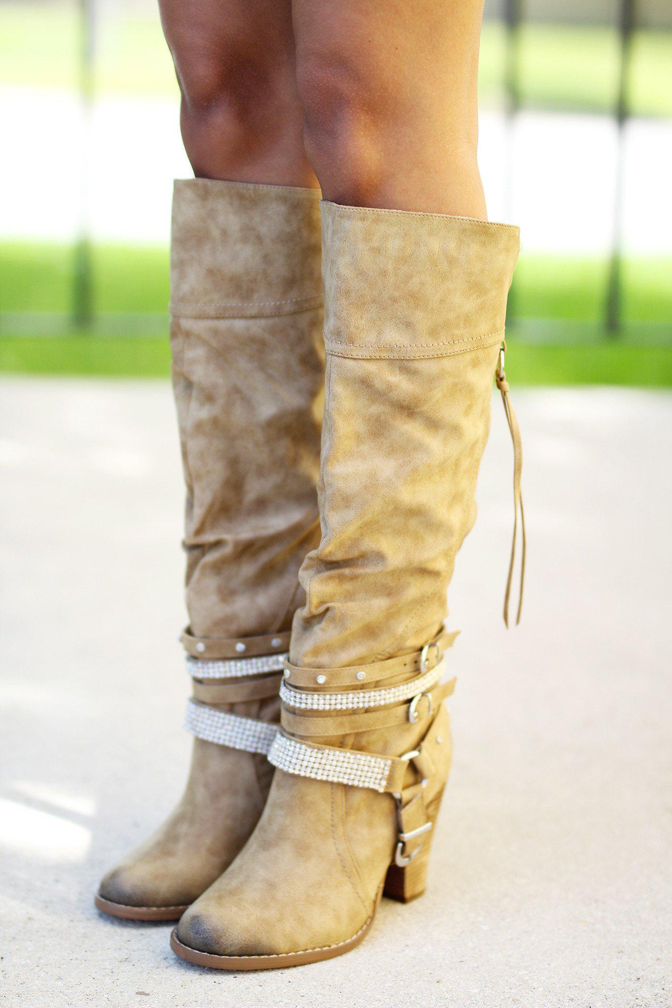 nude dress boots