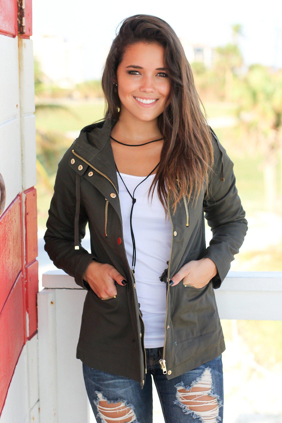 Black Jacket with Gold Zippers | Jackets – Saved by the Dress