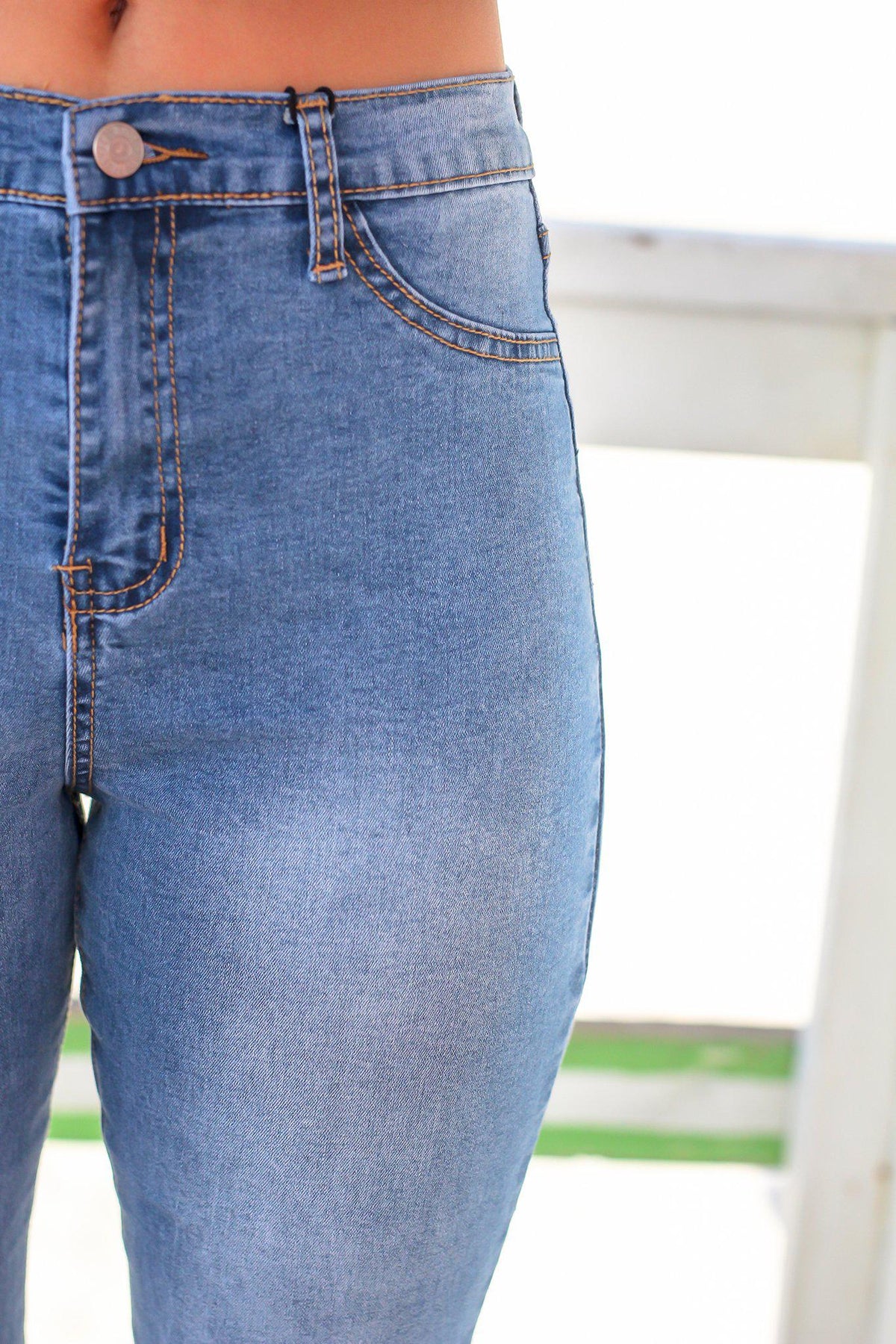 Denim Flared Blue Jeans | Jeans – Saved by the Dress