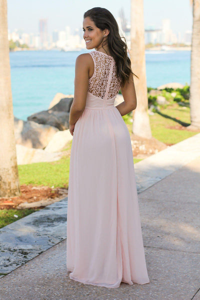 Pink Crochet Maxi Dress | Mint Dress | Bridesmaid Dresses – Saved by ...