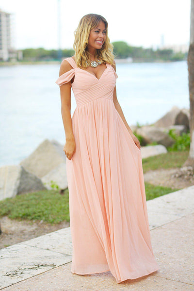  Blush  Off  Shoulder  Maxi Dress  Blush  Maxi Dress  