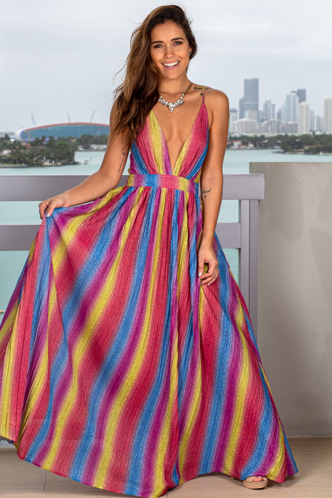 Rainbow Shimmer Maxi Dress | Maxi Dresses – Saved by the Dress