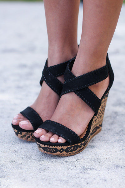 Remi Black Wedges | Cute Wedges | Online Boutiques – Saved by the Dress